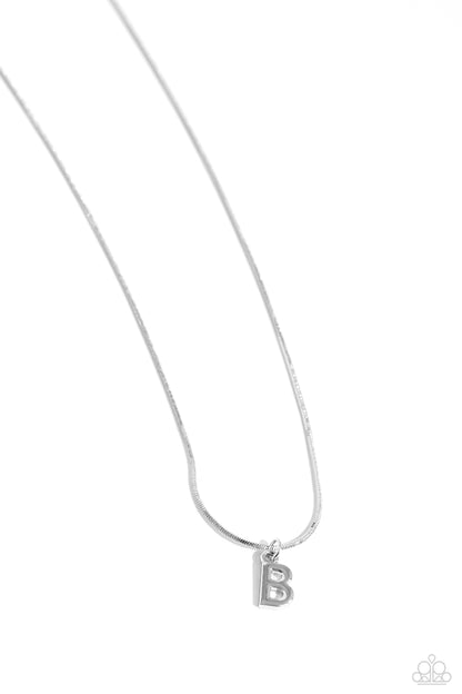 Seize the Initial - silver - B - Paparazzi necklace