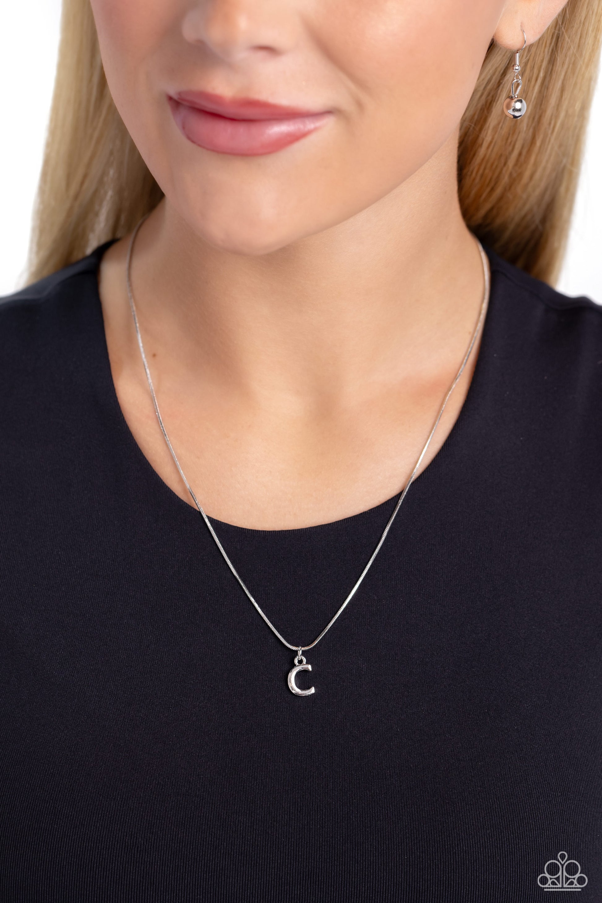 Seize the Initial - silver - C - Paparazzi necklace