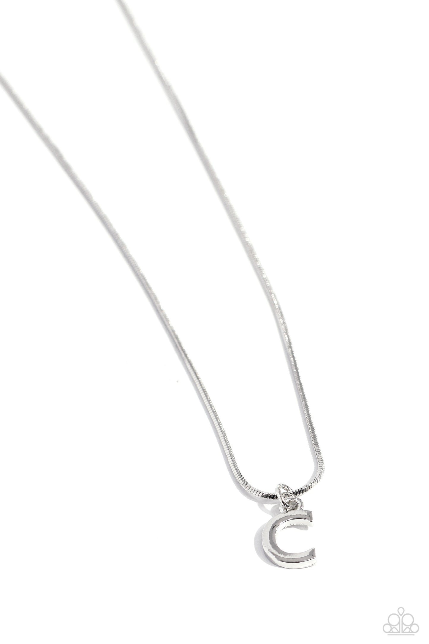Seize the Initial - silver - C - Paparazzi necklace
