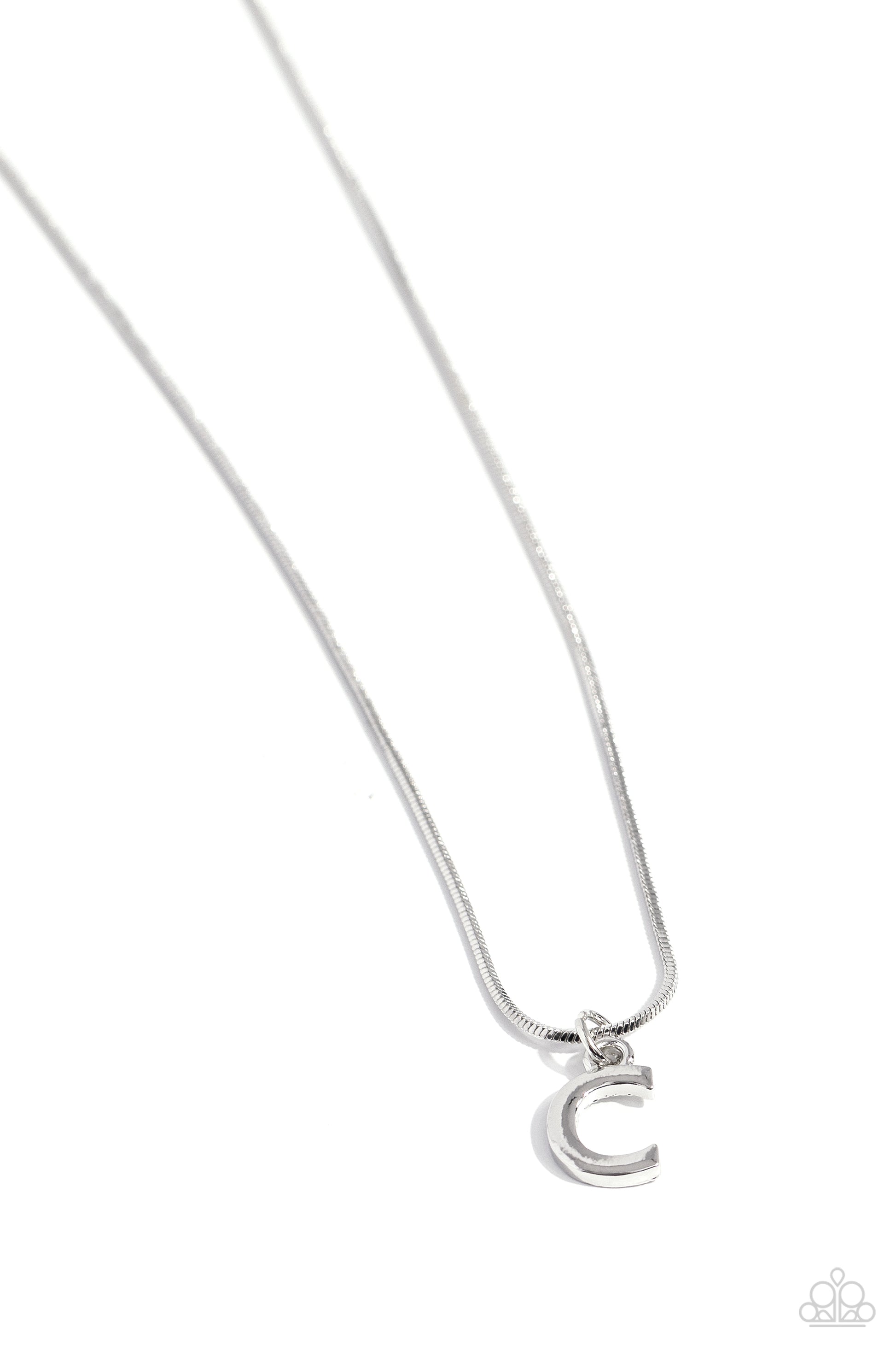 Seize the Initial - silver - C - Paparazzi necklace