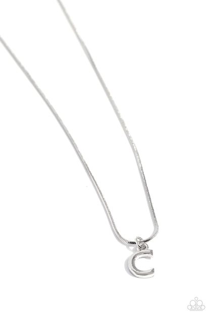 Seize the Initial - silver - C - Paparazzi necklace