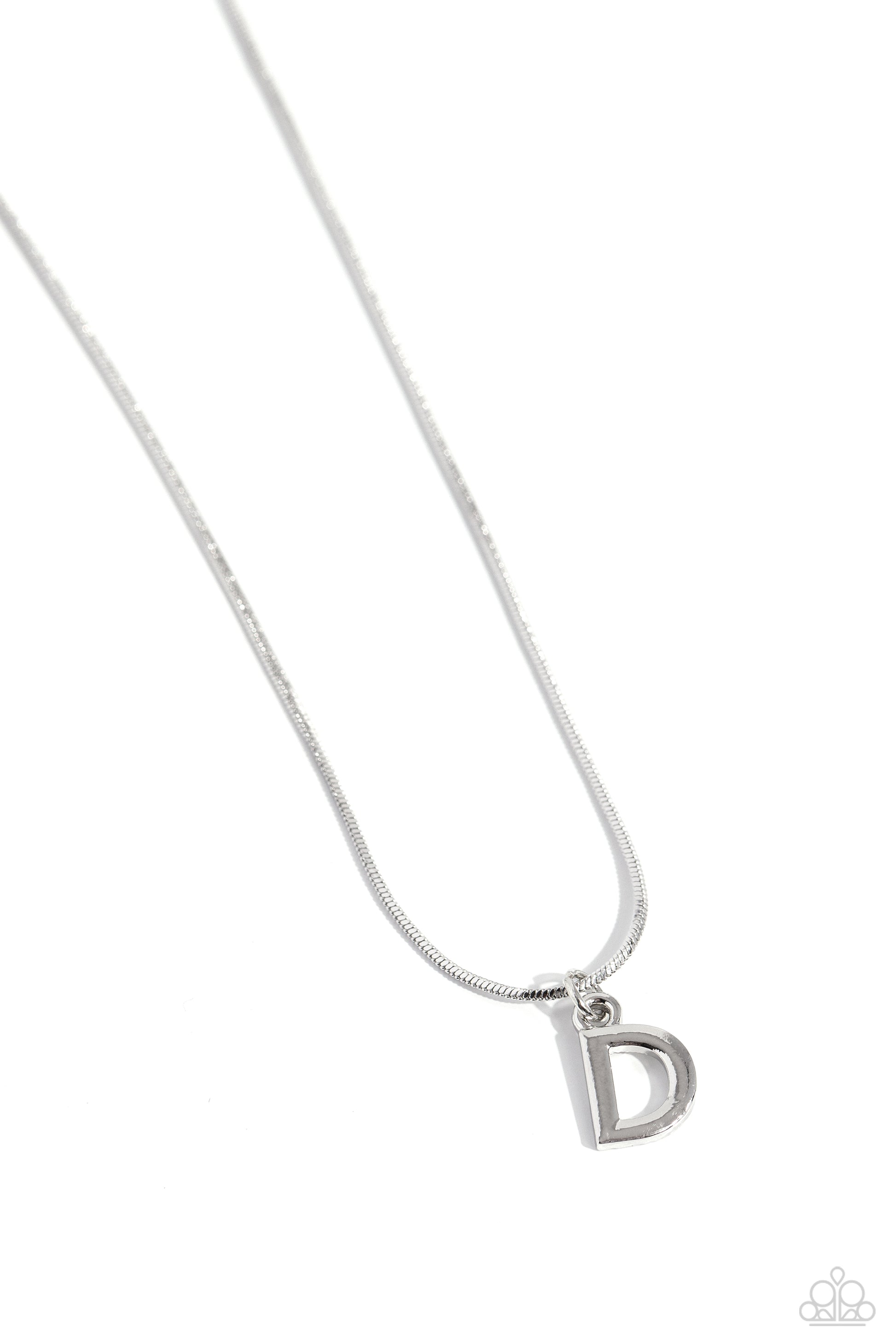 Seize the Initial - silver - D - Paparazzi necklace