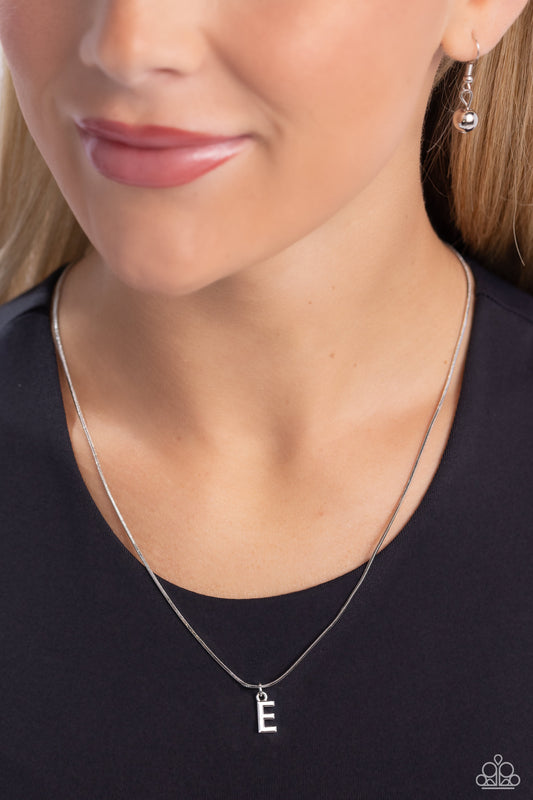 Seize the Initial - silver - E - Paparazzi necklace