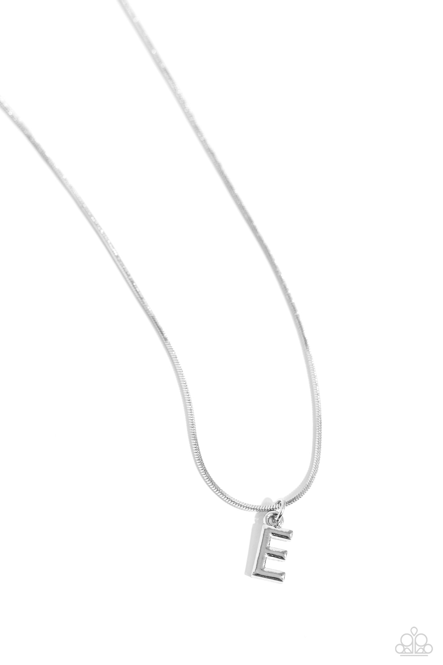 Seize the Initial - silver - E - Paparazzi necklace