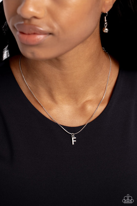 Seize the Initial - silver - F - Paparazzi necklace
