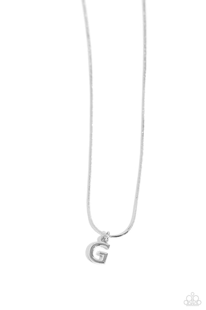 Seize the Initial - silver - G - Paparazzi necklace