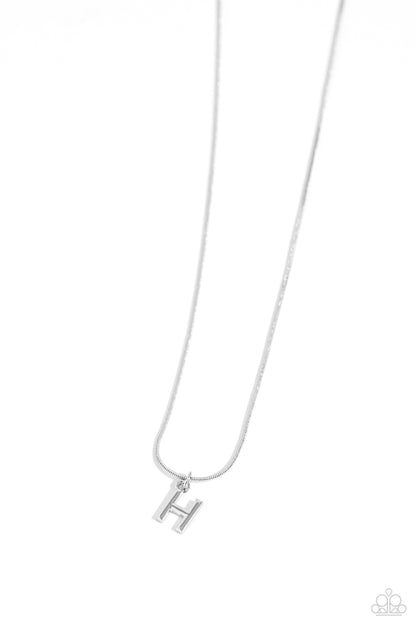 Seize the Initial - silver - H - Paparazzi necklace