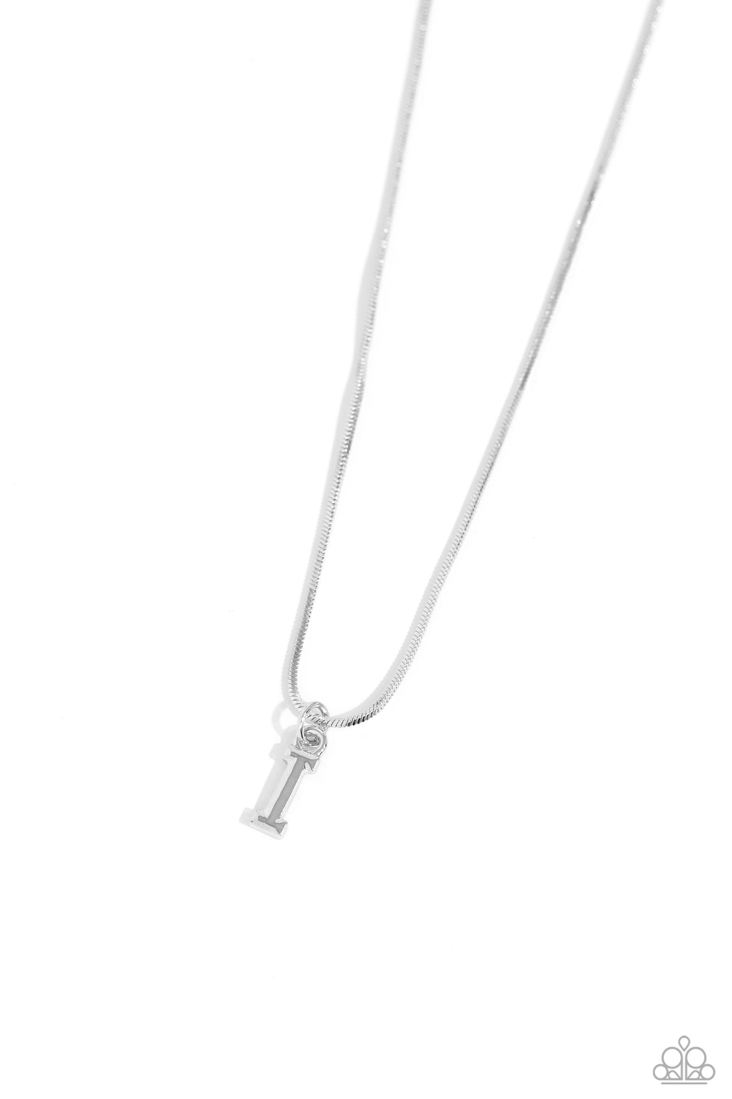 Seize the Initial - silver - I - Paparazzi necklace