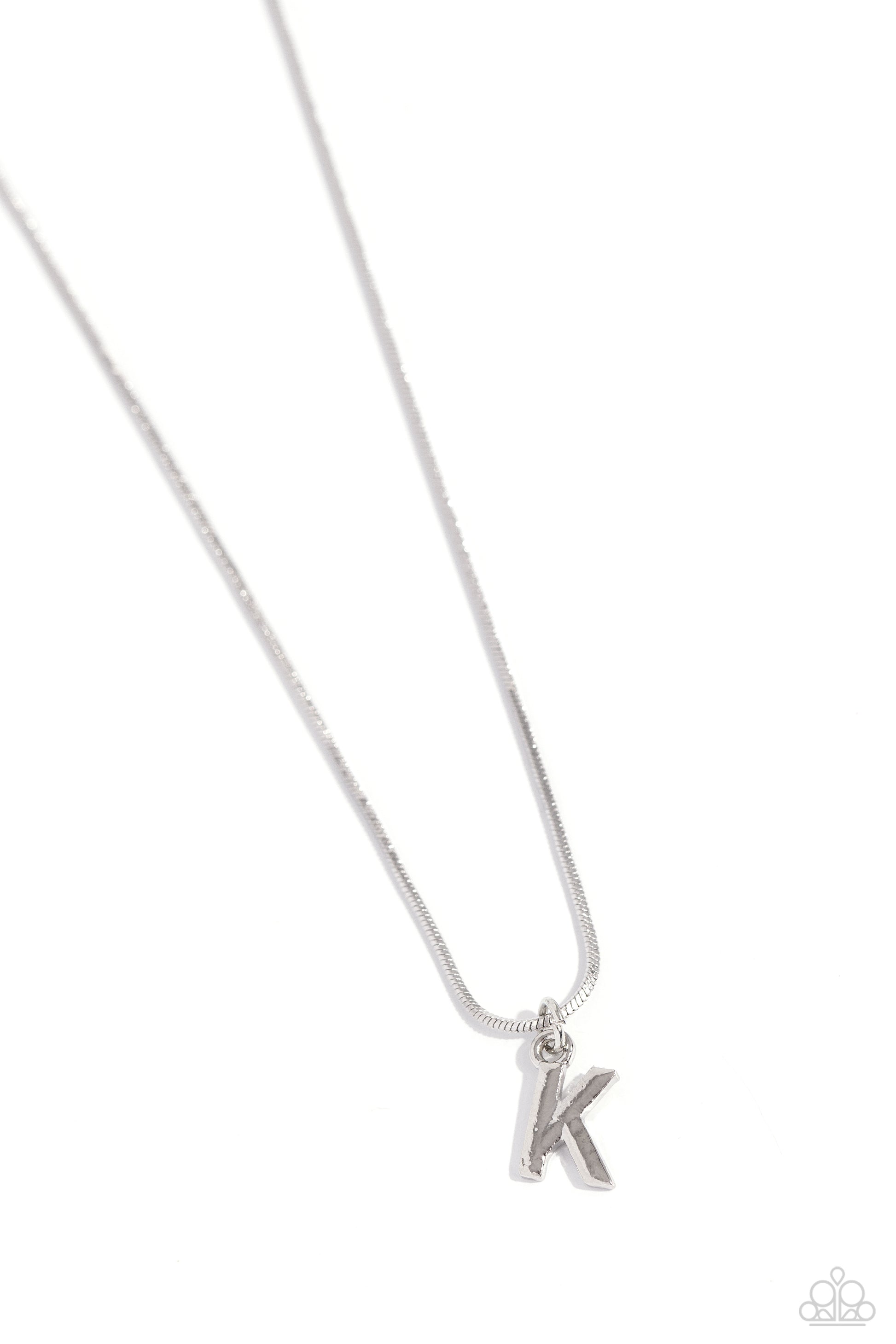 Seize the Initial - silver - K - Paparazzi necklace