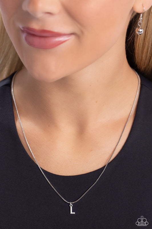 Seize the Initial - silver - L - Paparazzi necklace