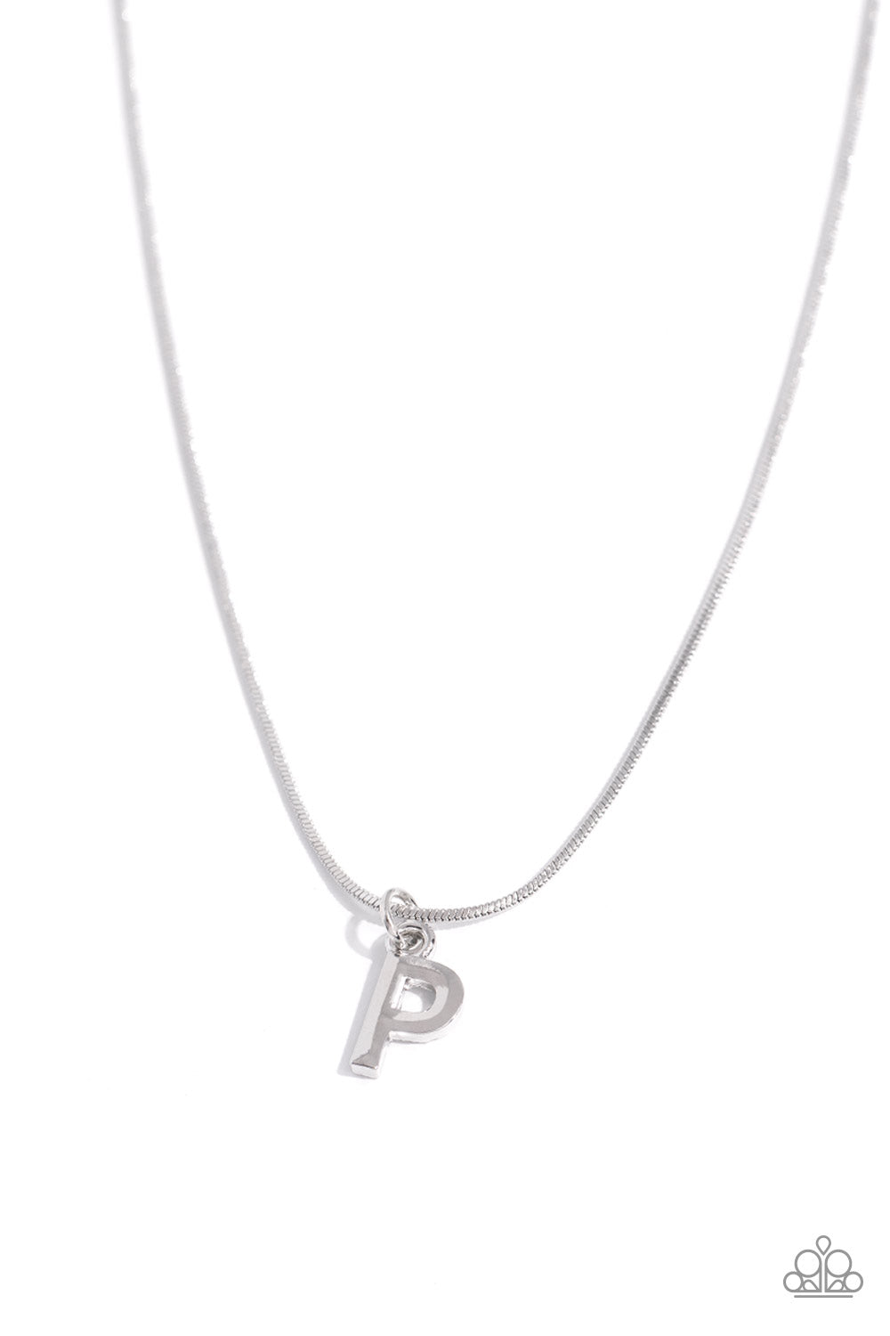 Seize the Initial - silver - P - Paparazzi necklace