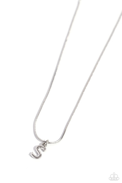 Seize the Initial - silver - S - Paparazzi necklace