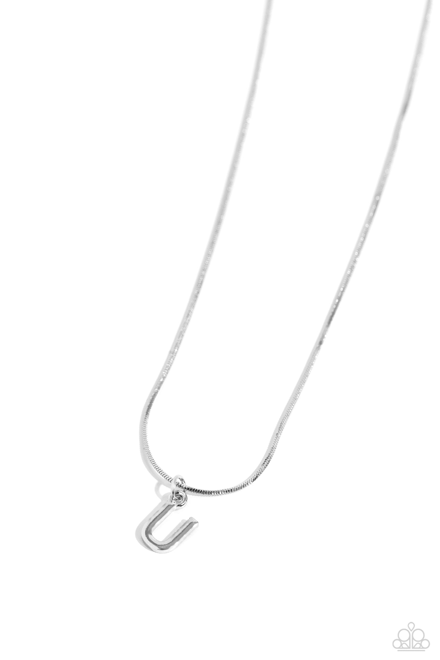 Seize the Initial - silver - U - Paparazzi necklace