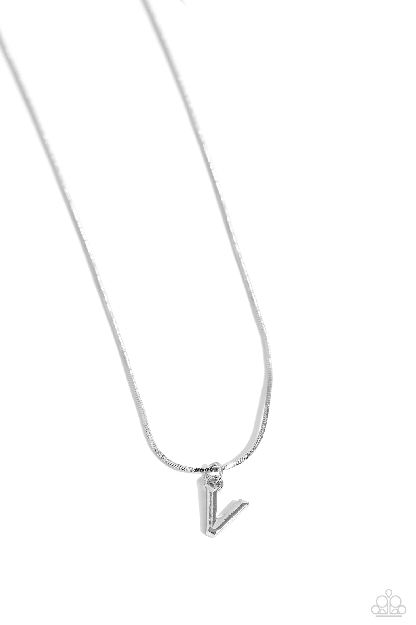 Seize the Initial - silver - V - Paparazzi necklace