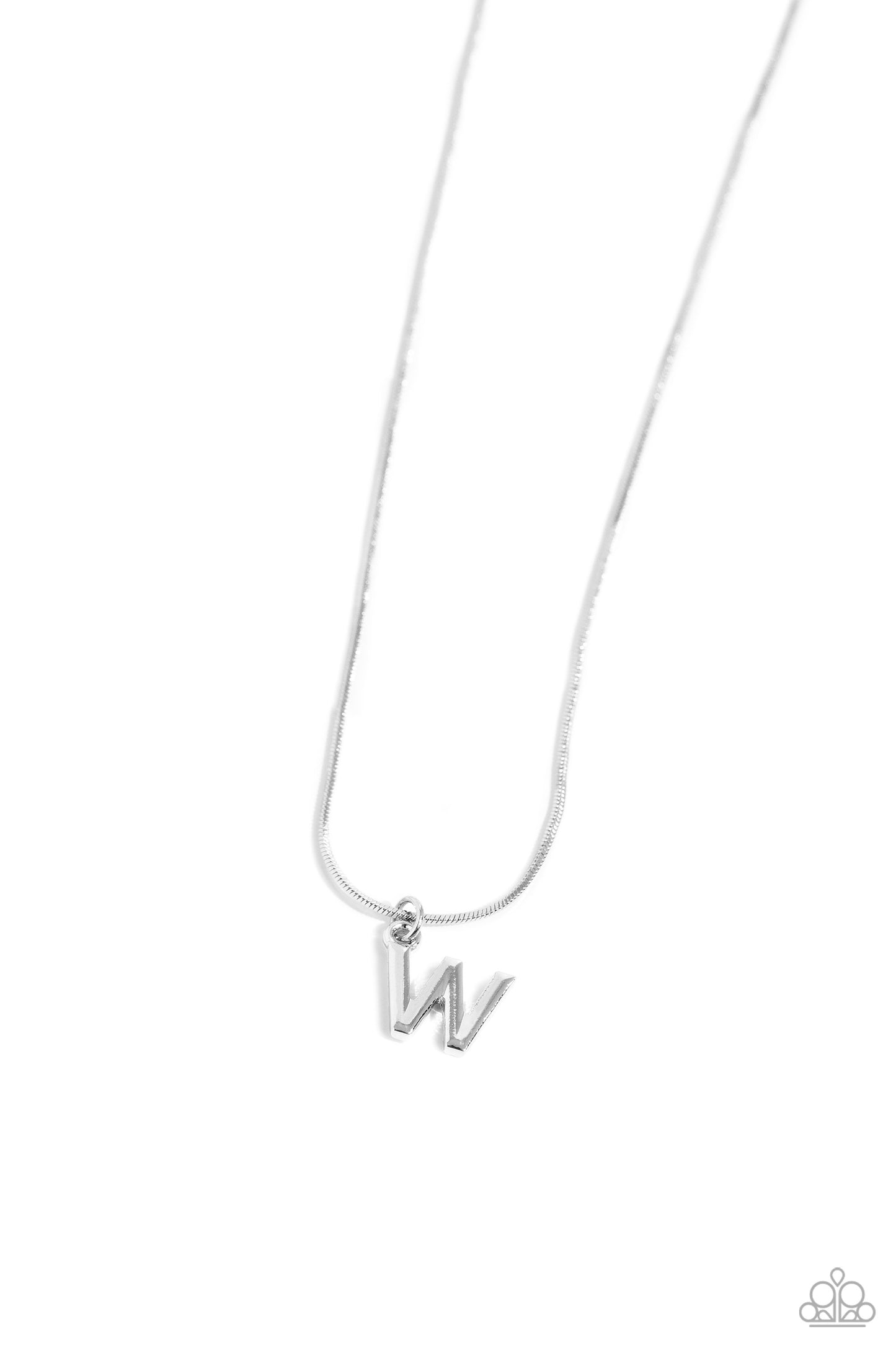 Seize the Initial - silver - W - Paparazzi necklace