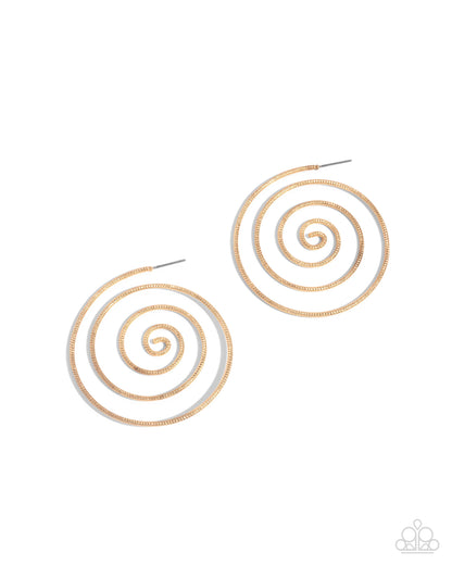 Seize the Spiral - gold - Paparazzi earrings