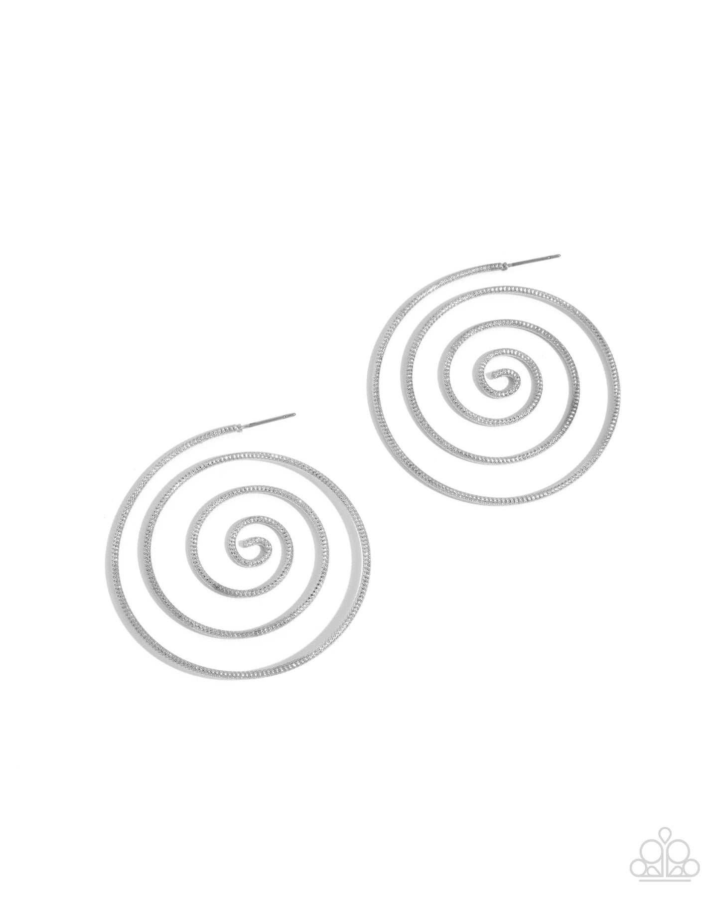 Seize the Spiral - silver - Paparazzi earrings
