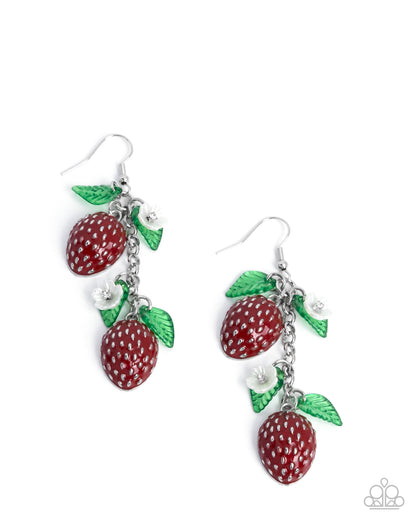 Seize the Strawberries - red - Paparazzi earrings