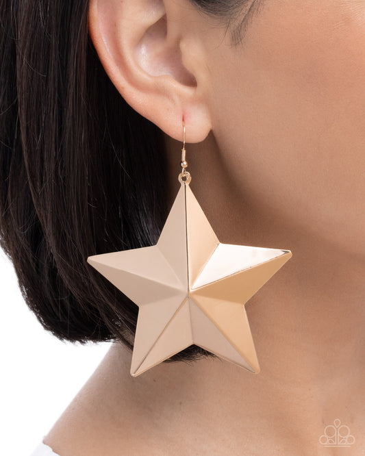Seize the Superstars - gold - Paparazzi earrings