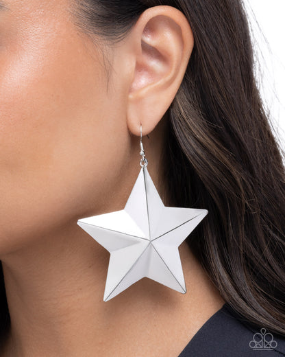 Seize the Superstars - silver - Paparazzi earrings