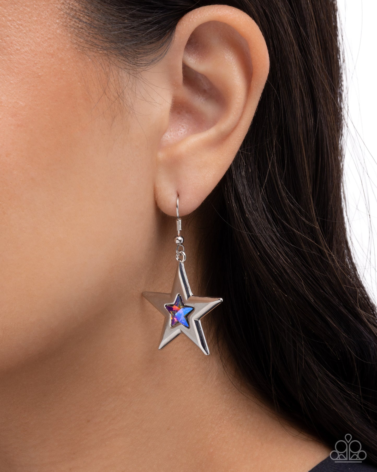 Self-Assured Stars - multi - Paparazzi earrings