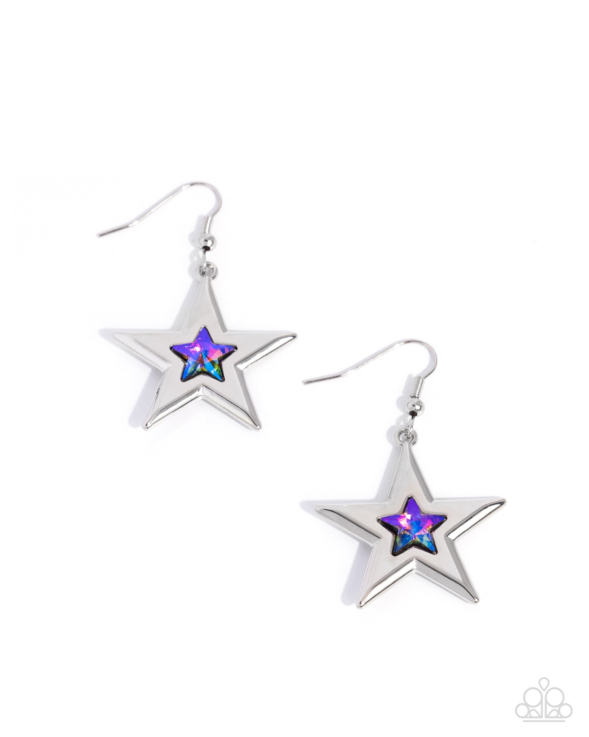 Self-Assured Stars - multi - Paparazzi earrings