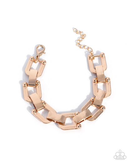 Self-Assured Statement - gold - Paparazzi bracelet