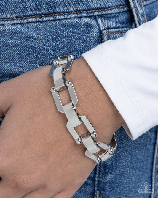 Self-Assured Statement - silver - Paparazzi bracelet
