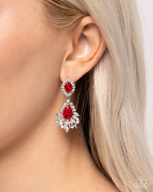 Self-Composed - red - Paparazzi earrings