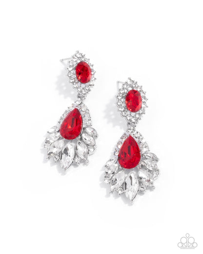 Self-Composed - red - Paparazzi earrings