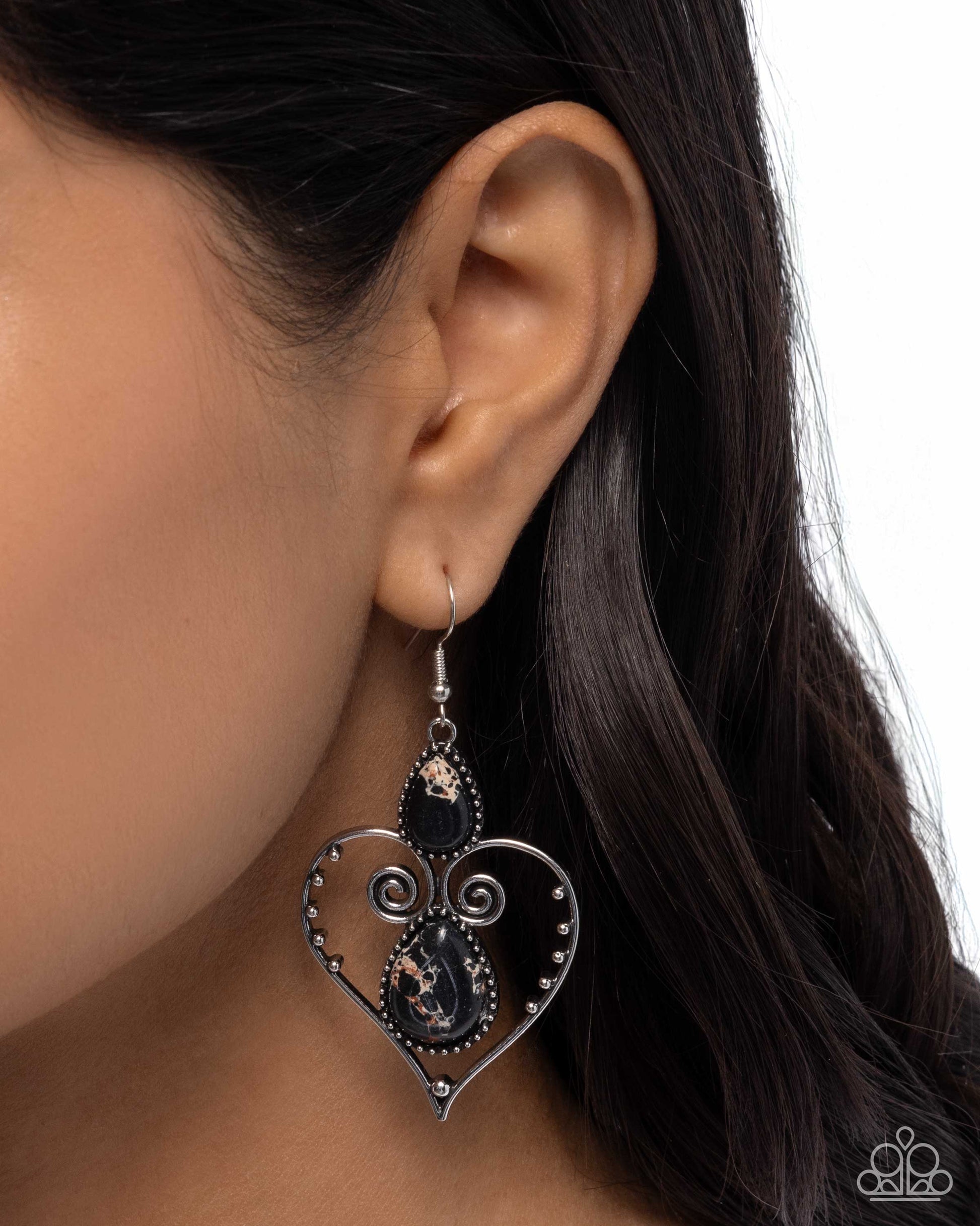 Selfless Stones - black - Paparazzi earrings