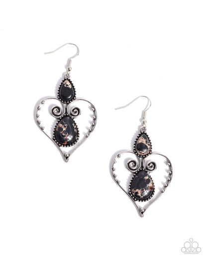 Selfless Stones - black - Paparazzi earrings