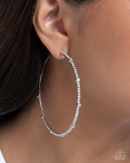 Sensational Squares - white - Paparazzi earrings