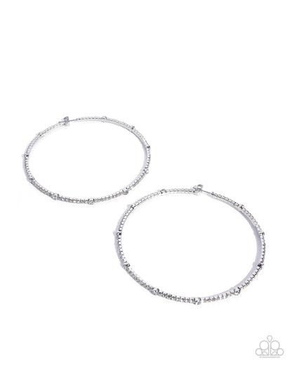 Sensational Squares - white - Paparazzi earrings