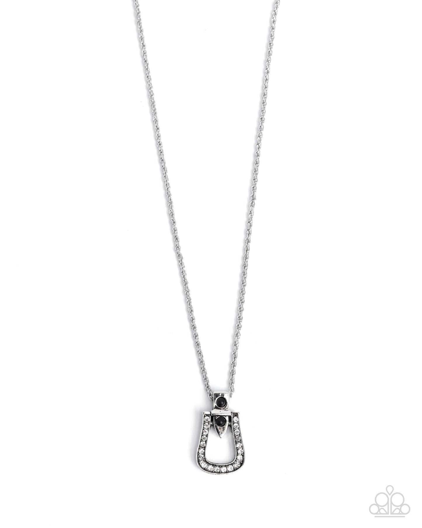 Sensational Stirrup - black - Paparazzi necklace