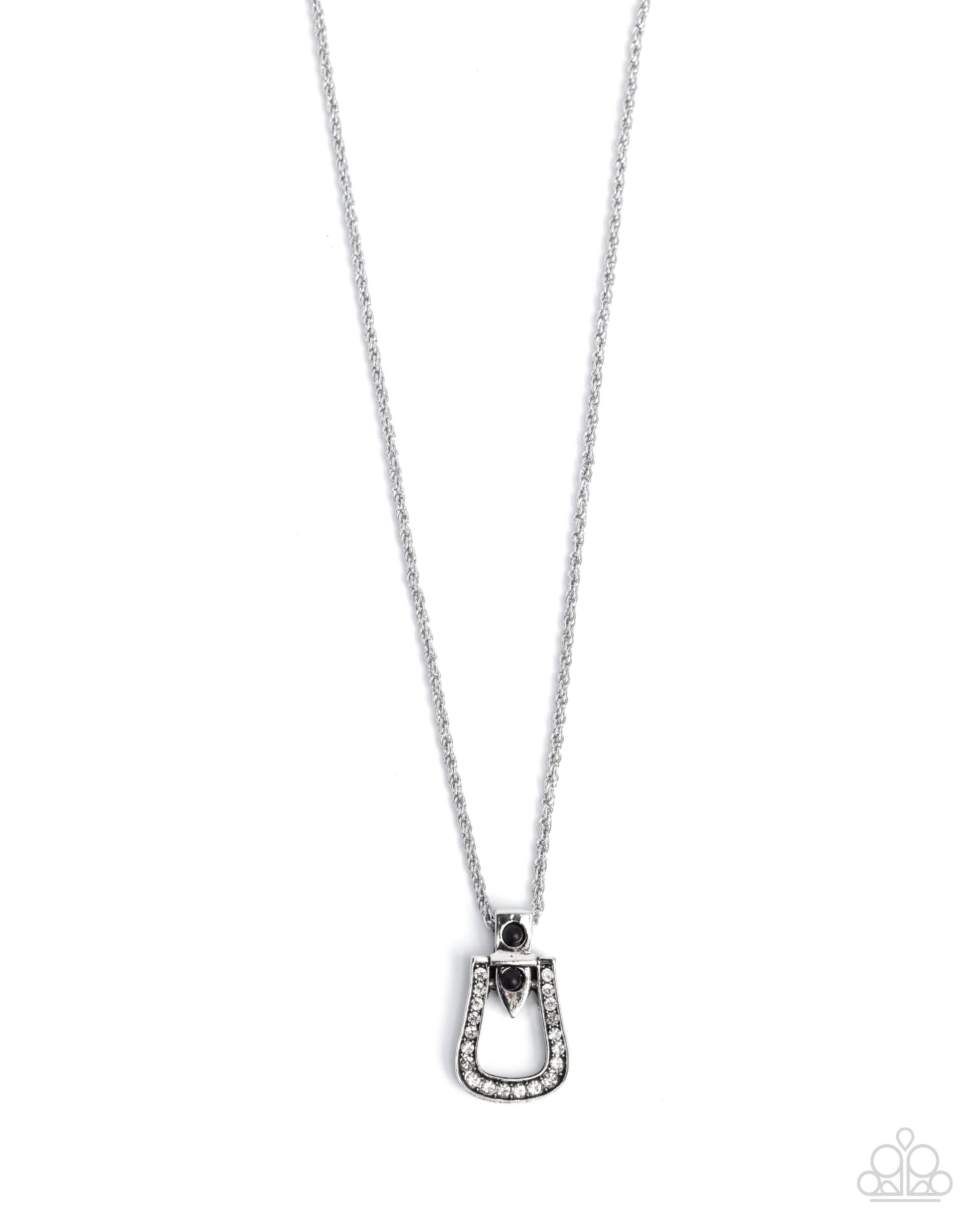 Sensational Stirrup - black - Paparazzi necklace