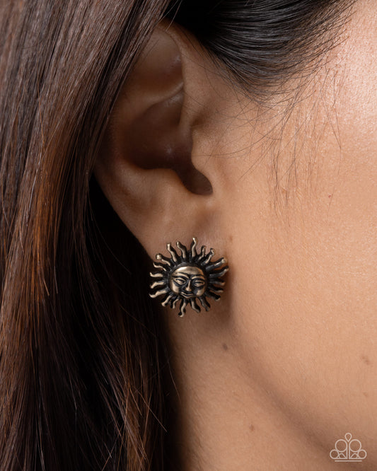 Sensational Sunrise - brass - Paparazzi earrings