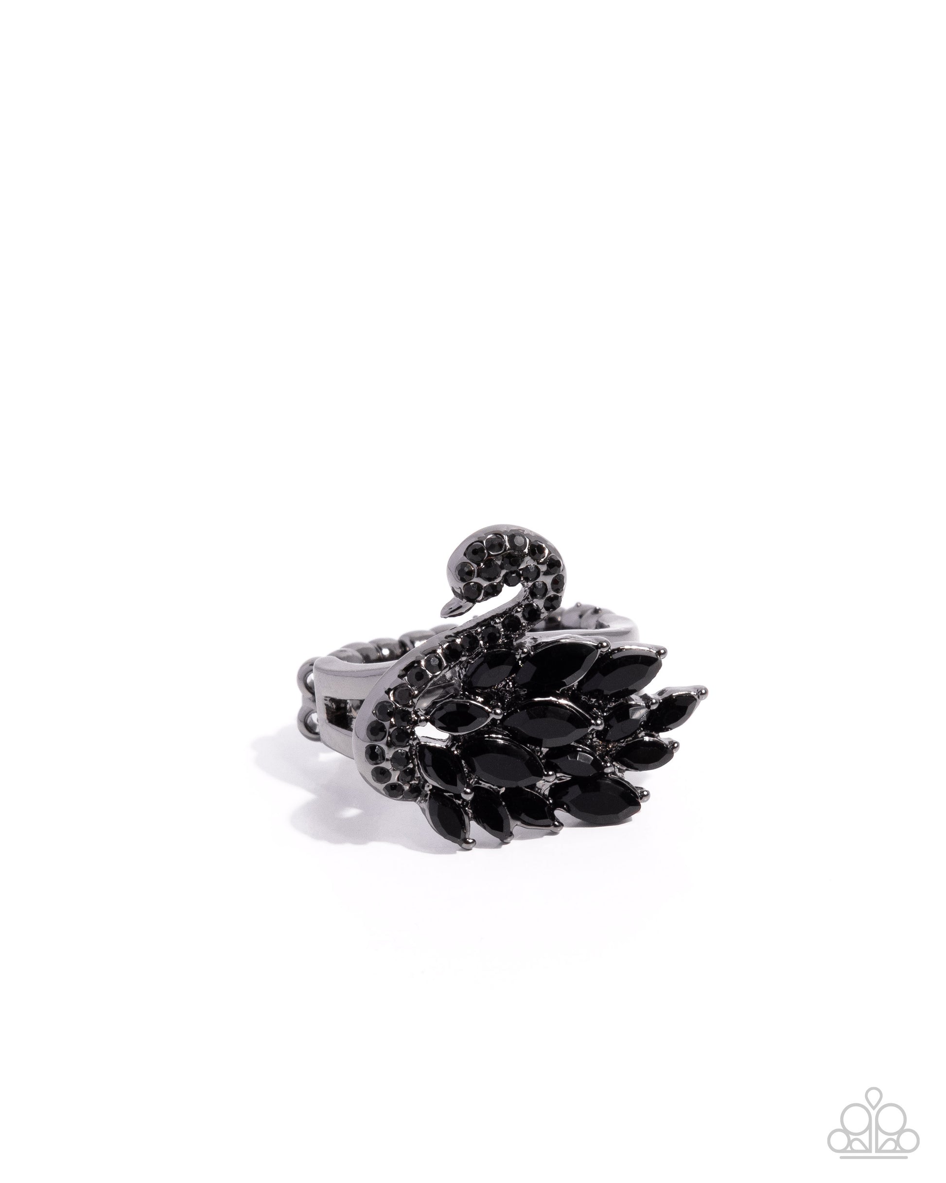 Sensational Swan - black - Paparazzi ring