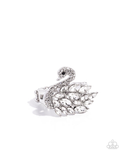 Sensational Swan - white - Paparazzi ring