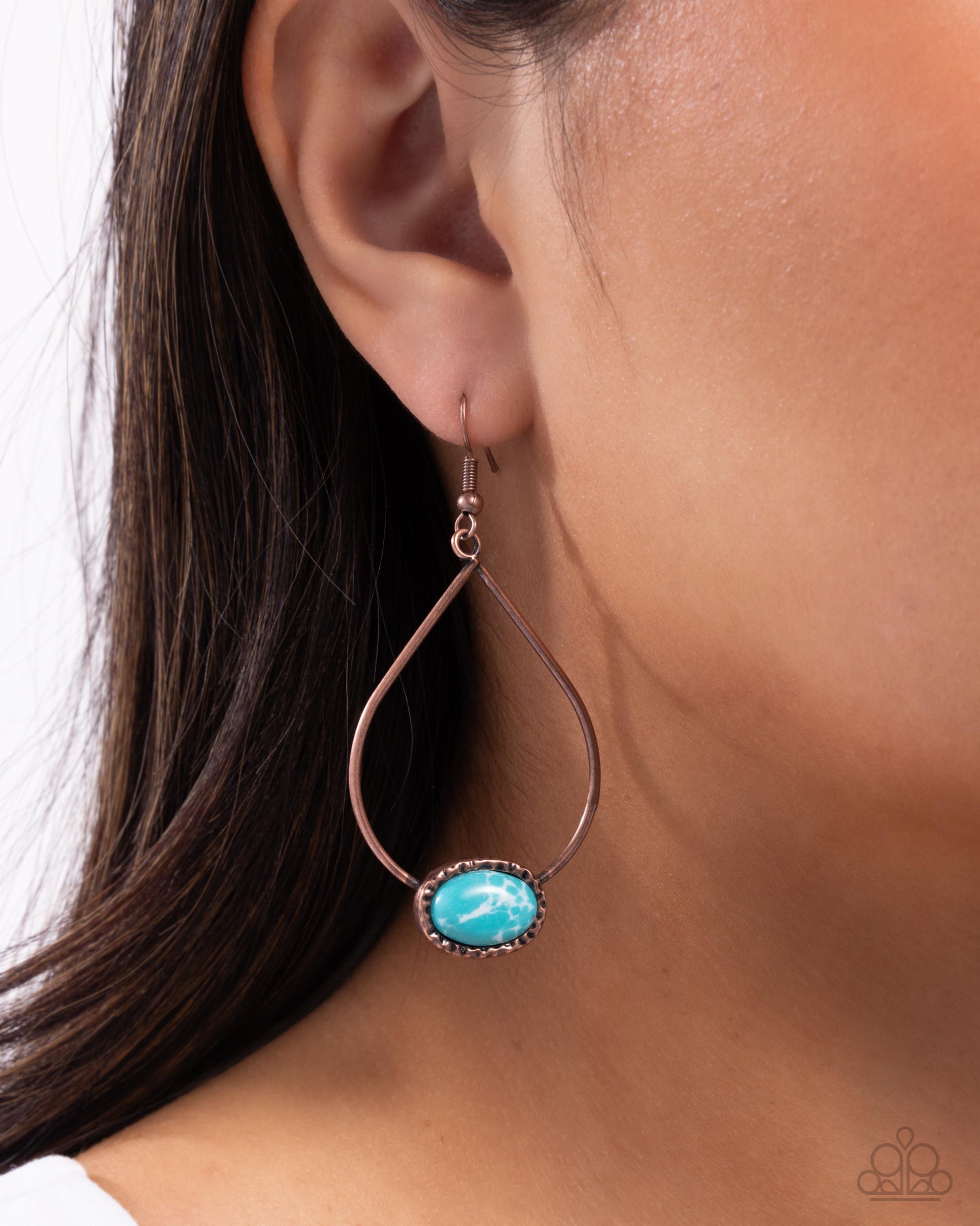 Sensible Stones - copper - Paparazzi earrings