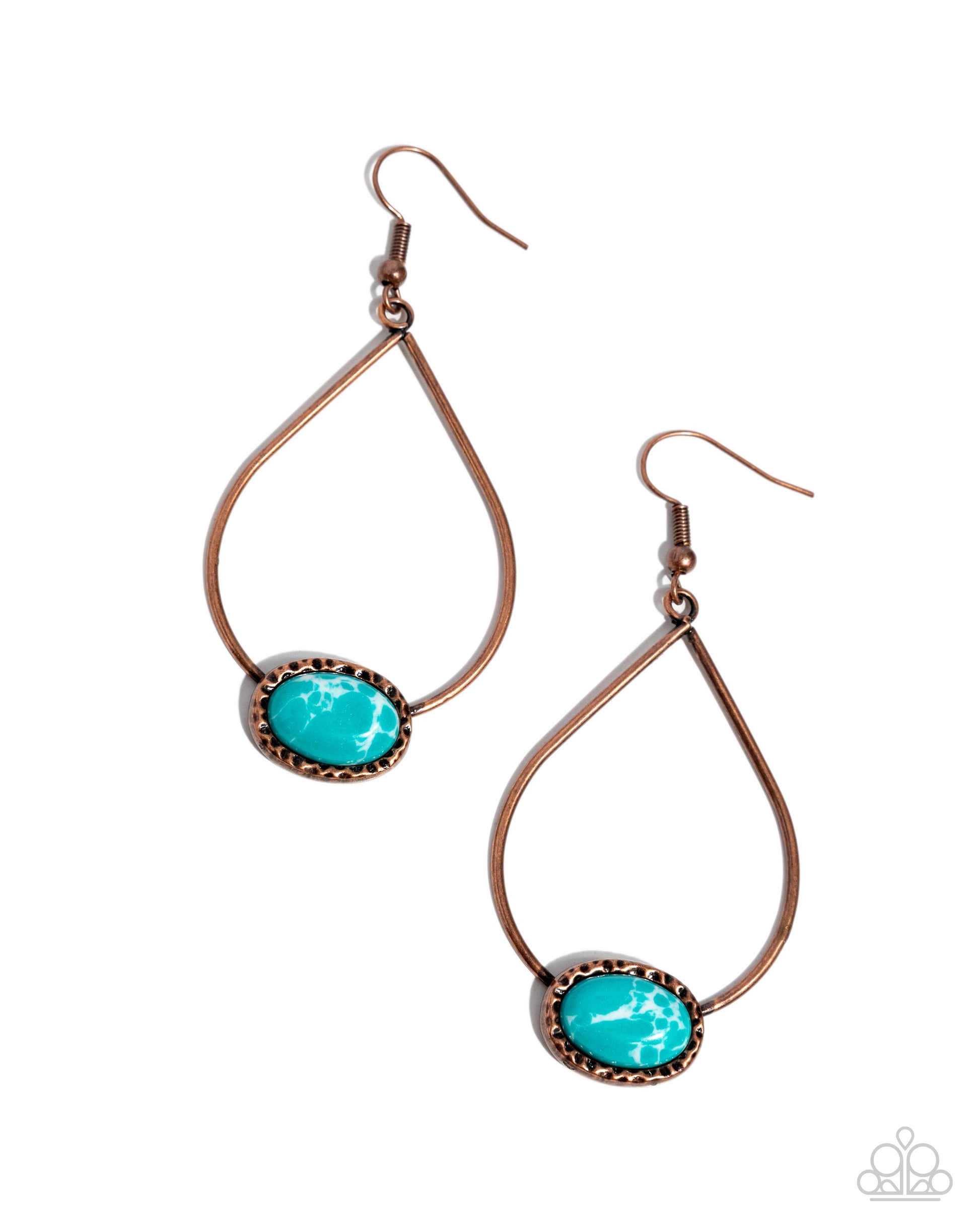 Sensible Stones - copper - Paparazzi earrings