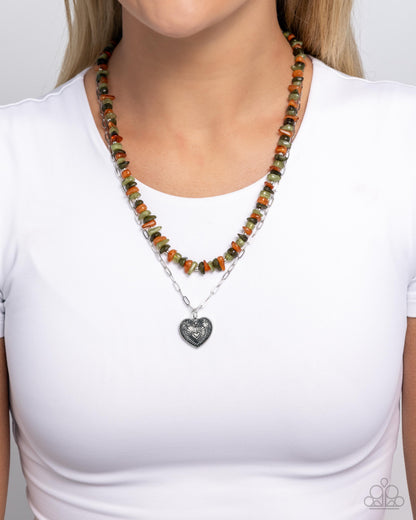 Sentimental Santa Fe - green - Paparazzi necklace