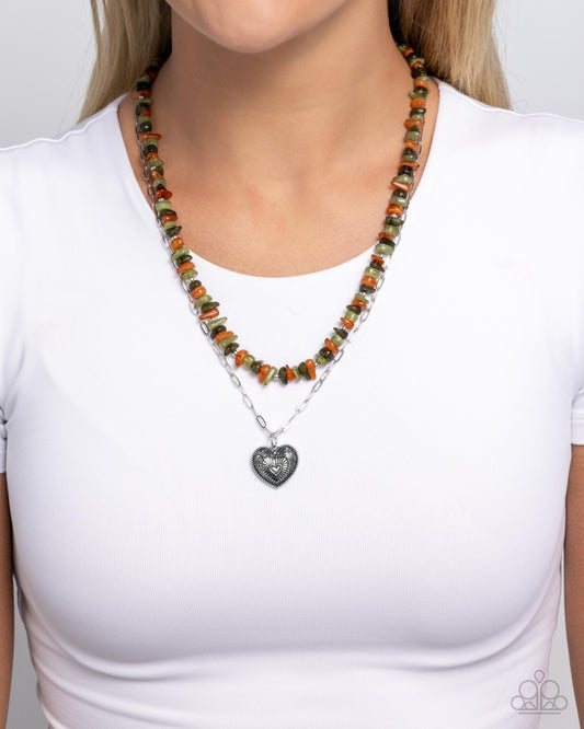 Sentimental Santa Fe - green - Paparazzi necklace