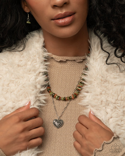 Sentimental Santa Fe - green - Paparazzi necklace