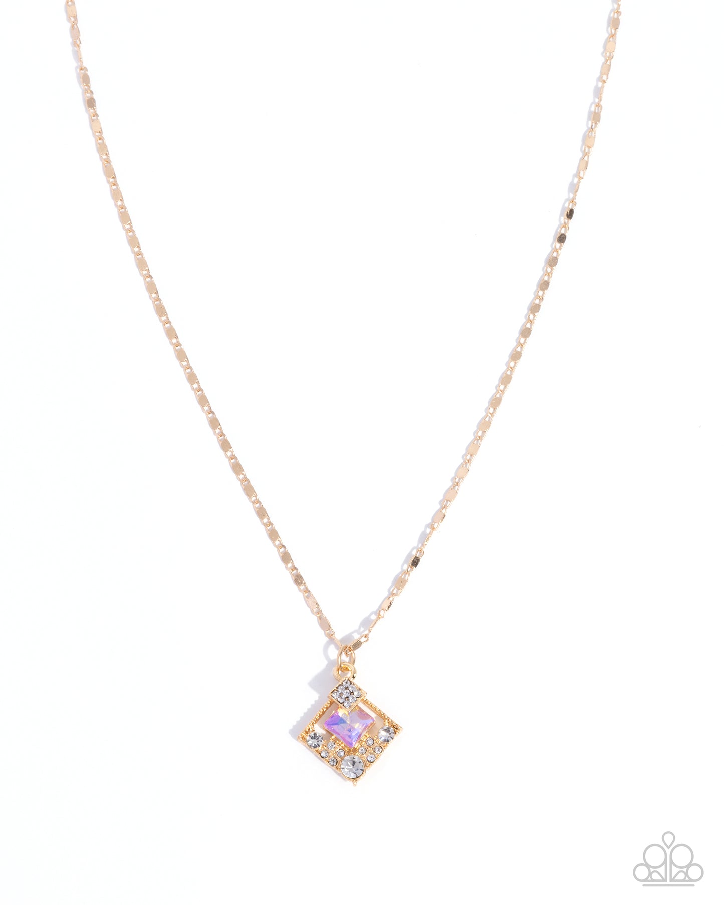 Sentimental Squares - yellow - Paparazzi necklace