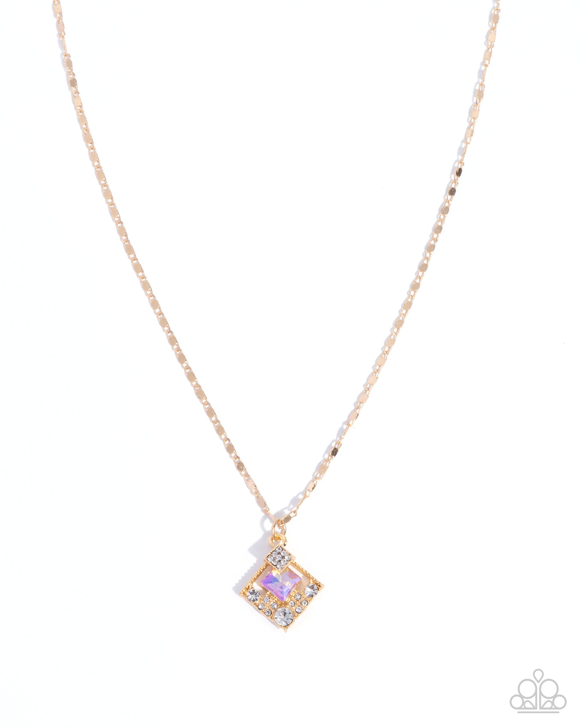 Sentimental Squares - yellow - Paparazzi necklace