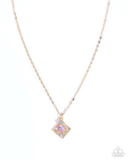 Sentimental Squares - yellow - Paparazzi necklace
