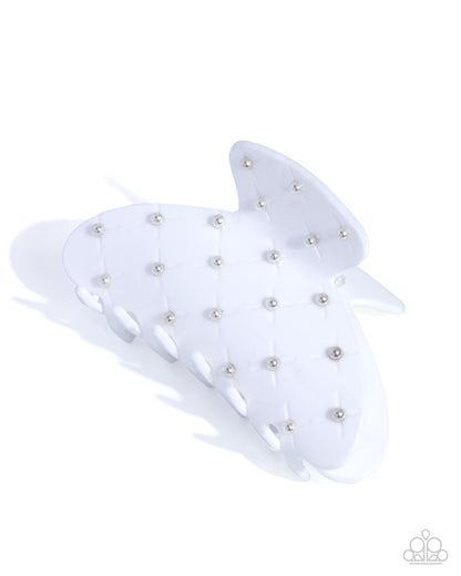 Sentimental Studs - white - Paparazzi hair clip
