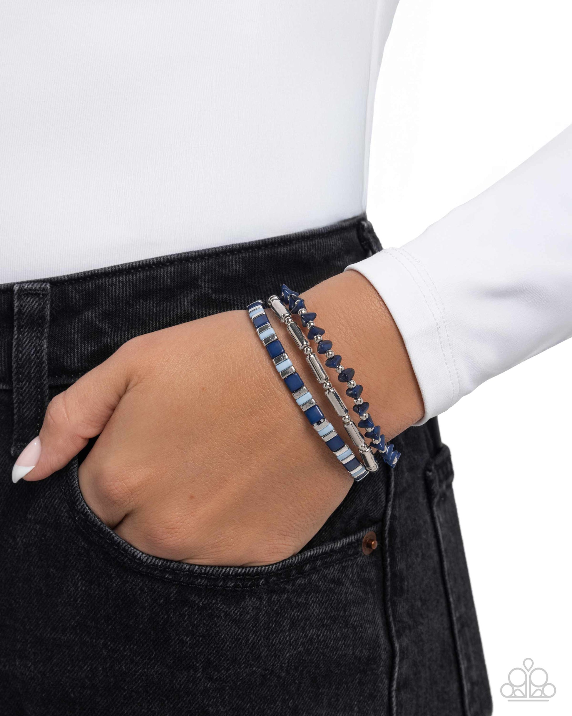 Serendipitous Stack - blue - Paparazzi bracelet