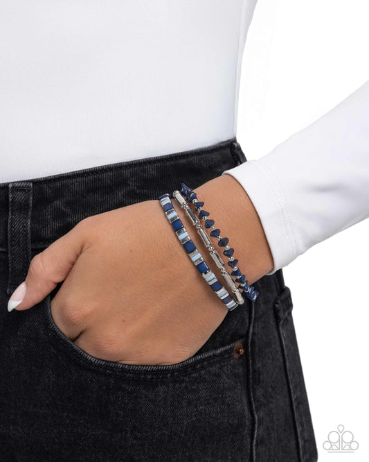 Serendipitous Stack - blue - Paparazzi bracelet